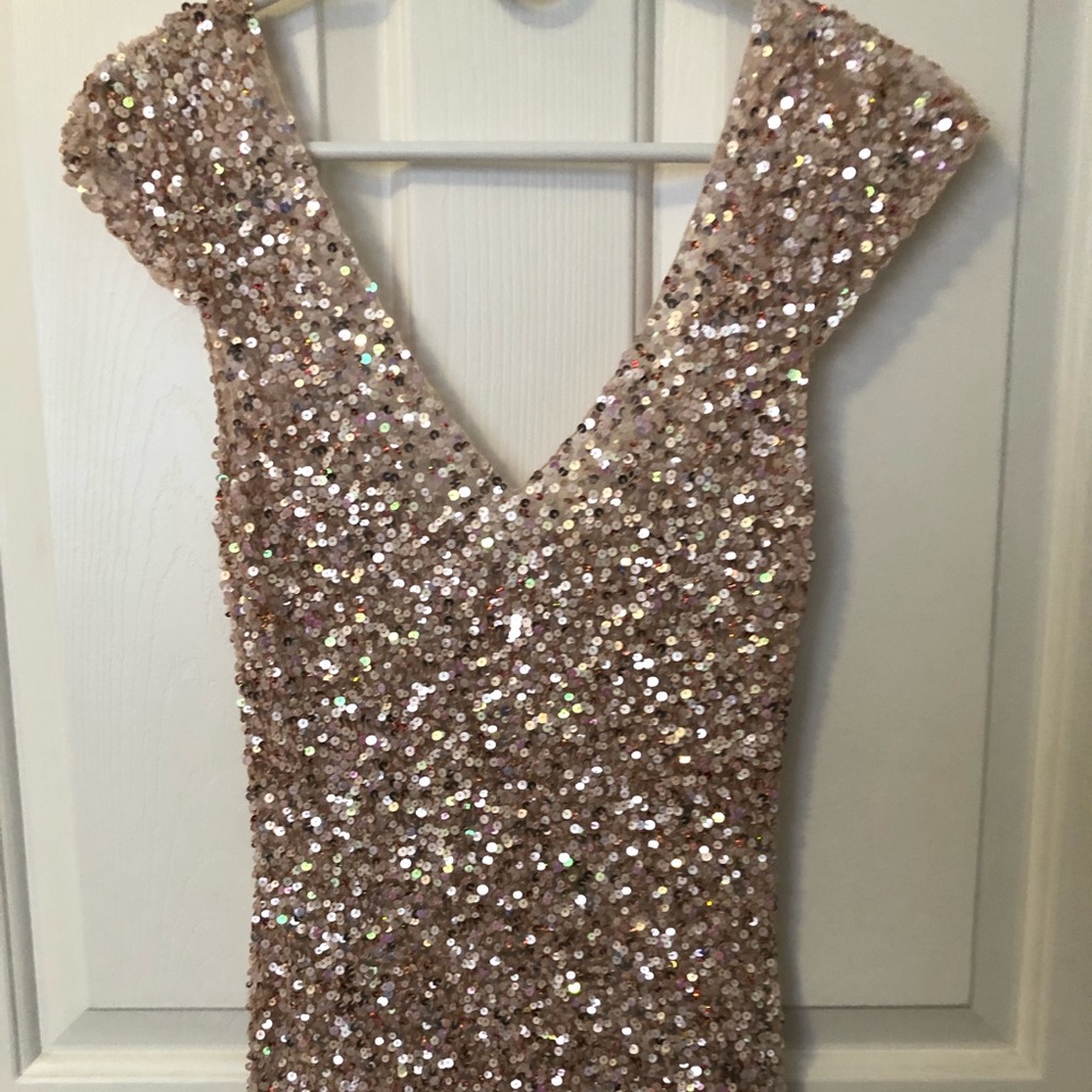 Pink sequin short sleeve blouse